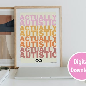 Actually Autistic Poster - Autism Acceptance Digital Download Printable