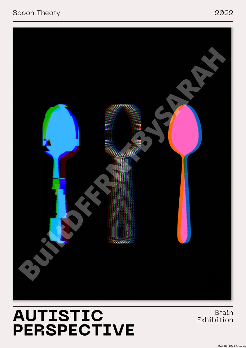 Autistic Spoon Theory Poster Autism Acceptance Digital Etsy
