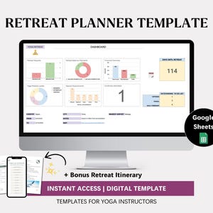 Retreat Planner Template, Yoga Retreat Planning Spreadsheet, Google Sheets Retreat Planner, Retreat Group Tracker, Yoga Retreat Organisation