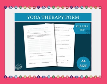 Yoga Therapy Consultation Form, Fillable Yoga Therapy Form, Yoga Client Intake Form for Yoga Teachers/Instructors, Yoga Health Questionnaire