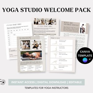 Yoga Studio Welcome Pack: Editable Canva Template (A4)
