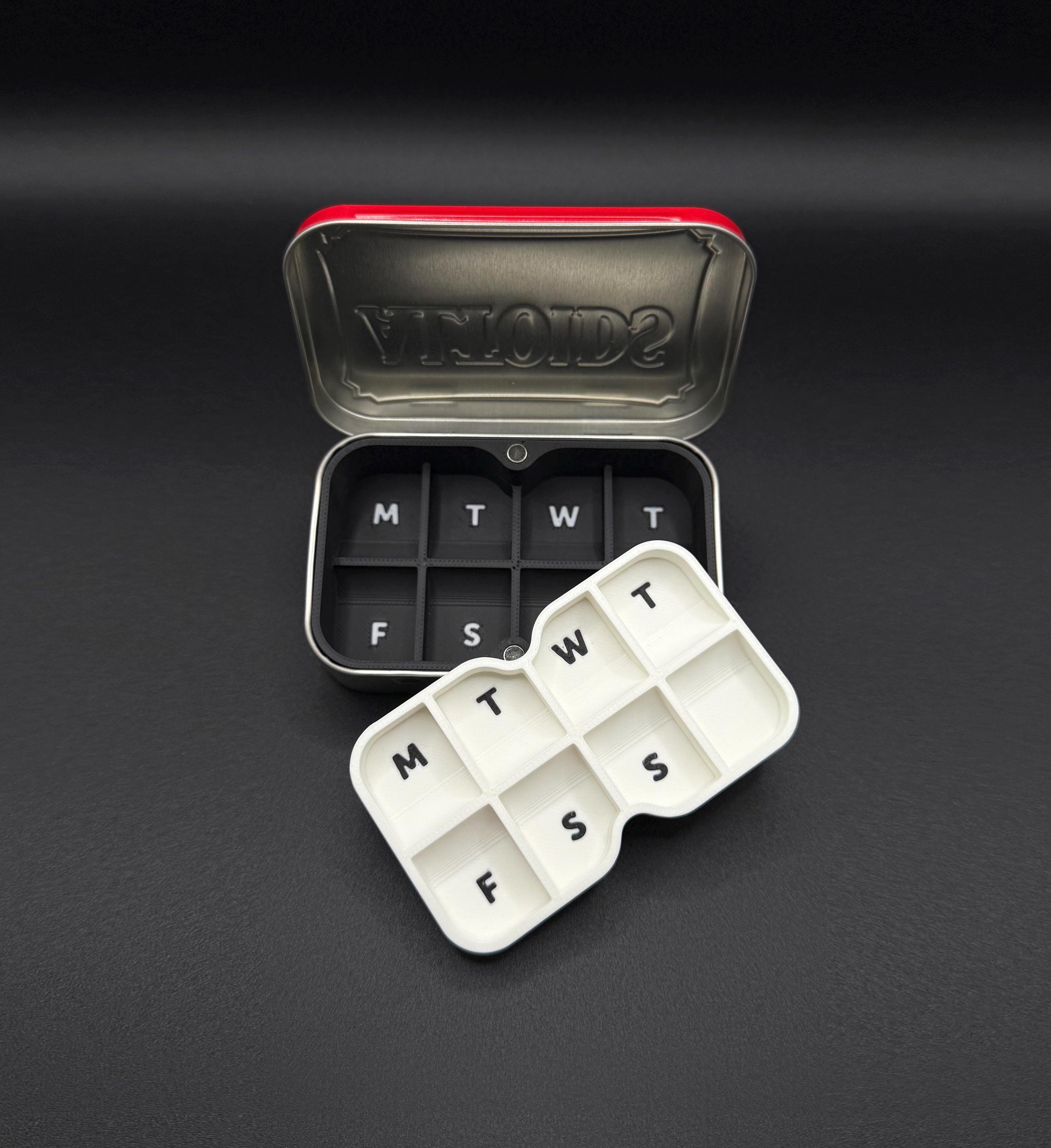 Day & Night Pill Organizer Insert for Altoids Tin – 3D Printed, Magnetic Closure, Travel Pill Box