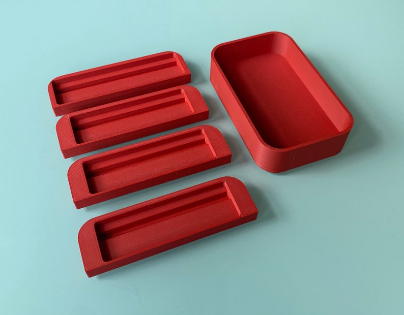 Rune Set insert for Altoids tin box showing all trays and insert without the runes