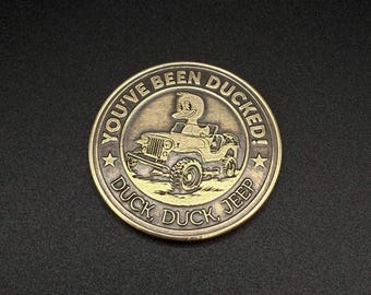 Off-Road Ducking Challenge Coin – Solid Brass Jeep Recognition Gift