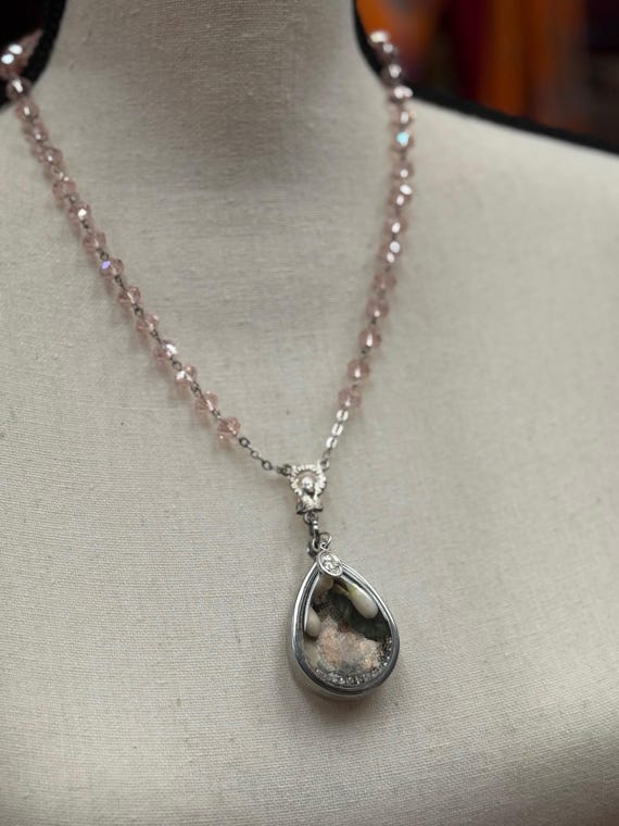 French Vintage Reliquary Pendant Necklace - Ex Voto Religious Shrine