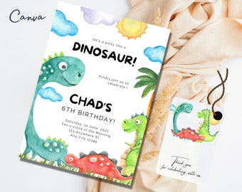 Dinosaur Birthday Invitation, Dinosaur Birthday Invite, Jurasic, trex, dinosaur party, dinosaur birthday, EDITABLE, INSTANT DOWNLOAD 0023