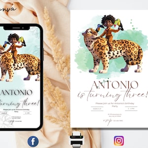 Editable Encanto Birthday Invitation Template, Printable Birthday Party Invitation, Digital Kids Party Template, Antonio Birthday Card