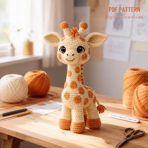 Giraffe Amigurumi Pattern PDF | Safari Plush Toy Tutorial | Step-by-Step Animal Design | Instant Digital Download