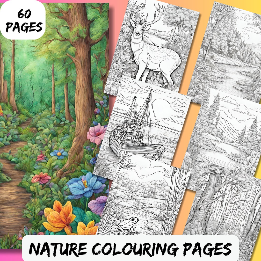 Enchanted Forest Colouring Book, Printable Magical Forest Pages