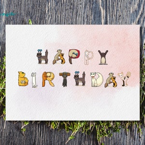Cartão de Feliz Aniversário Editável e Imprimível / Download Instantâneo em PDF / Modelo de Cartão