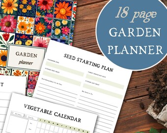 Garden Planner | 18-Page Gardening Journal and Organizer | Seed Starting, Vegetable Calendar and Bonus Companion Planting Guide