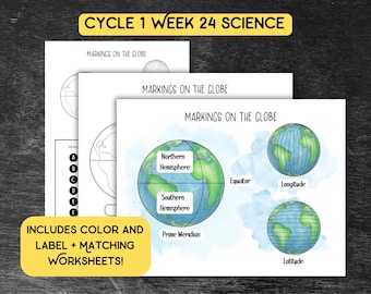 Markings on the Globe Printable Teaching Set | Classical Conversations Cycle 1 Week 24 Science