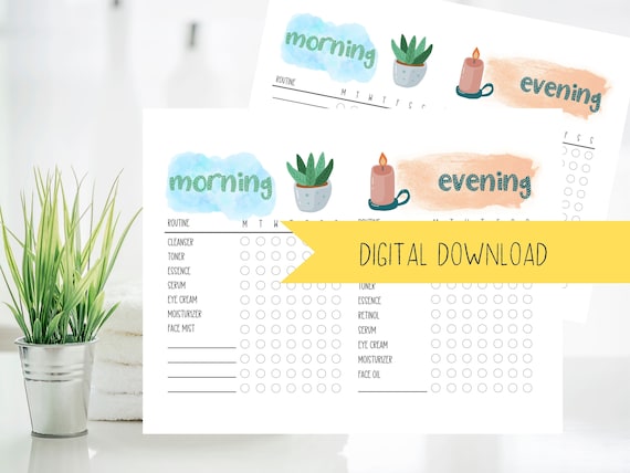 Skincare Routine Checklist Printable Download Hygge Style - Etsy