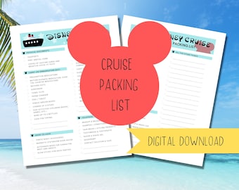 DCL Family Cruise Vacation Packing List | PDF Printable Checklist | Digital Download