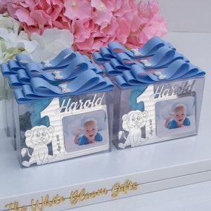 First Birthday Favors Photo Frame Magnet, Personalized Picture Frame Birthday Favors, 1st Birthday Party Favors with Photo, First Birthday