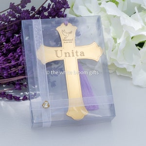 Taufgeschenk Mädchen & Junge, personalisiertes Kreuz für Gäste, Taufgeschenke, Erstkommunion Favors, Taufe Gastgeschenke, Widmung