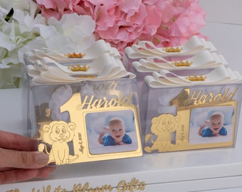 Personalisierter erster Geburtstags-Magnet-Gastgeschenke, benutzerdefinierter Bilderrahmen