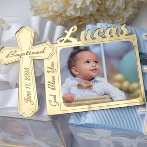 Cadeaux de baptême personnalisés, aimant de cadre photo de baptême, Mi Bautizo, cadeaux de première communion, cadeaux de baptême, cadeaux de baptême fille et garçon