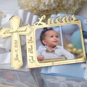 Personalized Baptism Favors, Baptism Photo Frame Magnet, Mi Bautizo, First Communion Favors, Christening Favors, Baptism Favors Girl & Boy