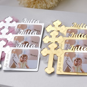 Personalized Baptism Favors Photo Frame Magnet, Mi Bautizo, First Communion Favors, Christening Favors Guest, Baptism Favors Girl & Boy