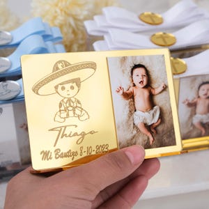 Cadeaux photo personnalisés pour baptême Charro, Bautizo Recuerdos, cadeaux de baptême pour garçons, Favores de Bautismo para Niños, cadeau de baptême garçon