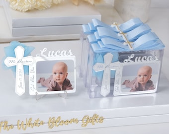 Personalized Christening Favors Baptism Photo Frame Magnet, Mi Bautizo, First Communion Favors, Christening Favors Girl & Boy, Baptism Photo