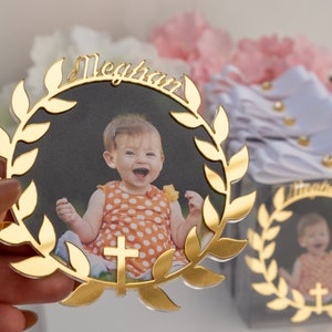 Baptism Favors, 1st Birthday Frame Favors, Personalized Picture Frame Magnet Favors, Baptism Favors for Girl & Boy, Christening Photo Favors