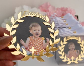 Baptism Favors, 1st Birthday Frame Favors, Personalized Picture Frame Magnet Favors, Baptism Favors for Girl & Boy, Christening Photo Favors