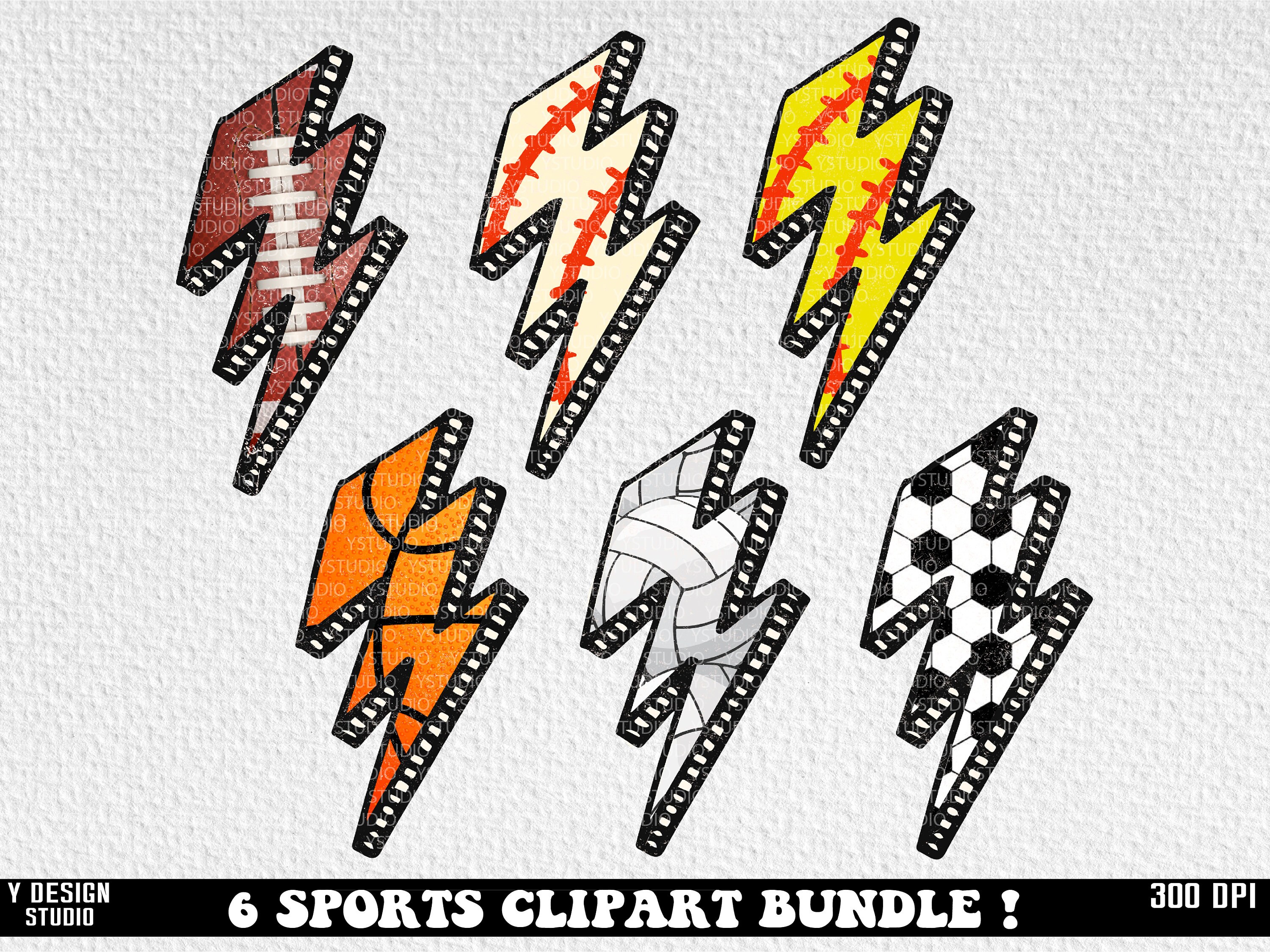 Football Lightning Bolt Png Sports Png Bundle Baseball - Etsy