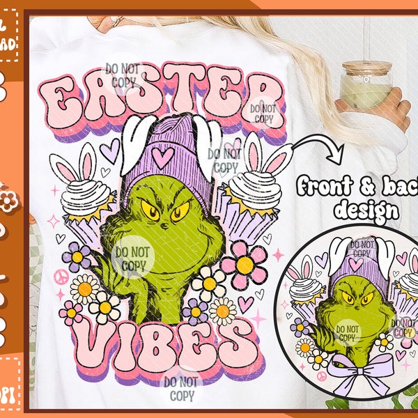 Easter Vibes PNG, Mignon lapin de Pâques Png, Conceptions de chemises de Pâques, Png de Pâques rétro, Conception de sublimation de Pâques, Png de Pâques drôle, Oreilles de lapin Png