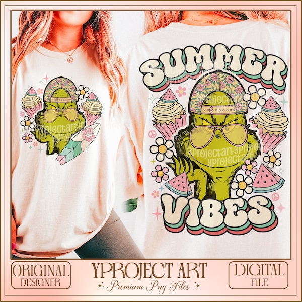 Summer Vibes PNG, Trendy Summer Sublimation, Funny Summer Designs, Beach Vibes Png, Retro Summer Png, Grinc Shirt Png, Cute Summer Png