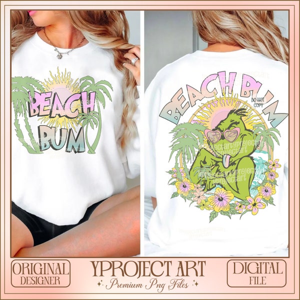 Beach Bum PNG, Trendy Summer Sublimation Png, Retro Beach Design, Funny Summer Shirt Print, Beach lover design, Retro summer design Png