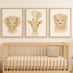 Baby Animal Safari Nursery Wall Art