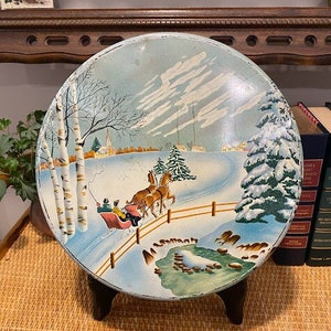 RARE Vintage Olive Can Co Christmas Gift Tin