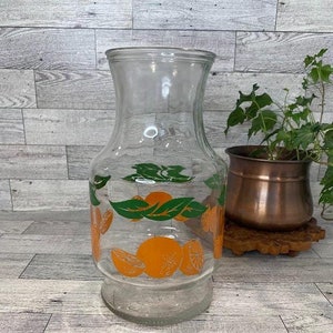 Vintage Anchor Hocking Orange Juice Chiller - Glass Orange Juice Pitcher