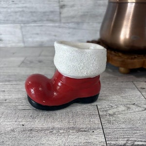 Vintage Santa&#39;s Boot Ceramic Container Planter
