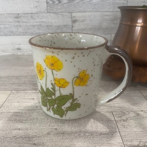 Vintage Yellow Flowers Stoneware Mug