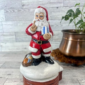 Vintage Santa Wind-Up Musical Figurine - Here Comes Santa Claus