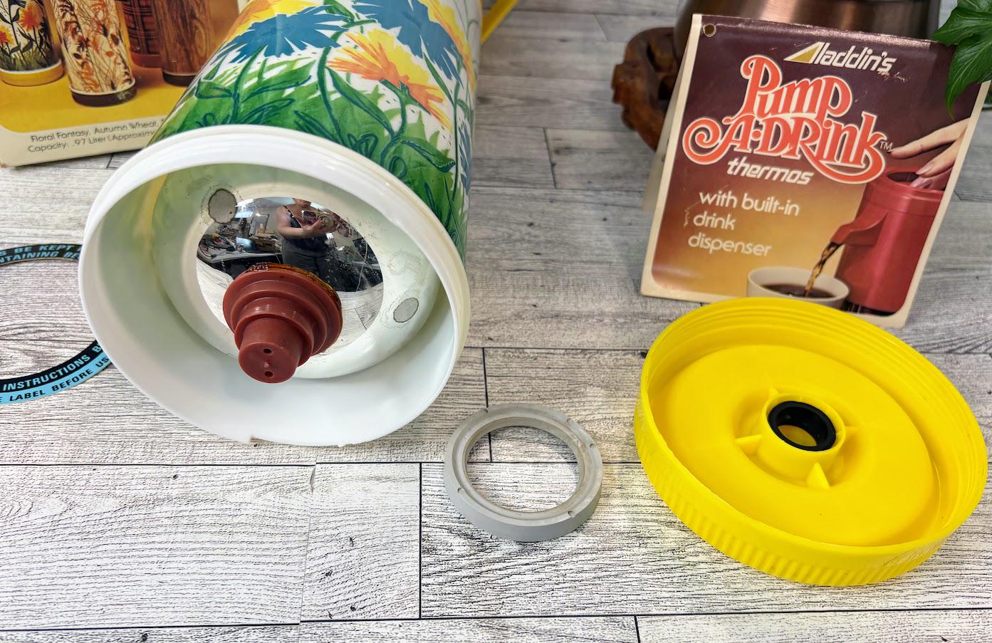 Vintage Aladdin's Pump-a-drink Thermos Coffee Carafe - Thermal