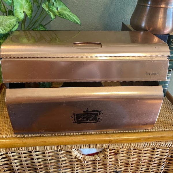 Vintage West Bend Trifold Metal Kitchen Dispenser - Towels, Wax Paper, and Foil - Free Shipping