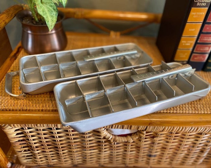 Vintage Quickube Aluminum Ice Cube Trays Set of Two, Free Shipping Etsy