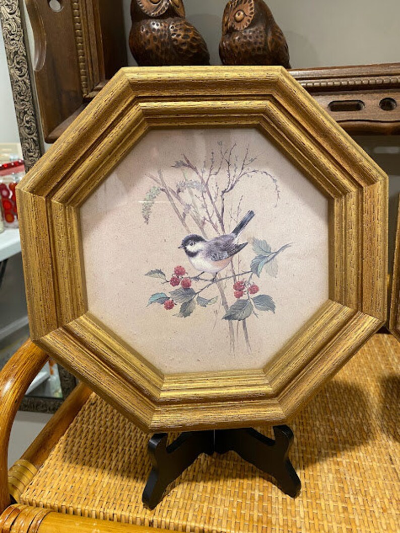 Vintage 1983 Home Interior Bird Prints in Gold Frames Set of Etsy