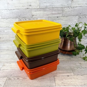 Vintage 8-piece Tupperware Square Storage Containers - Set