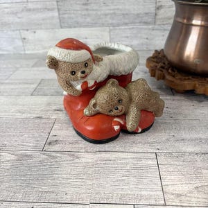 Vintage House of Lloyd Santa&#39;s Boot Ceramic Planter