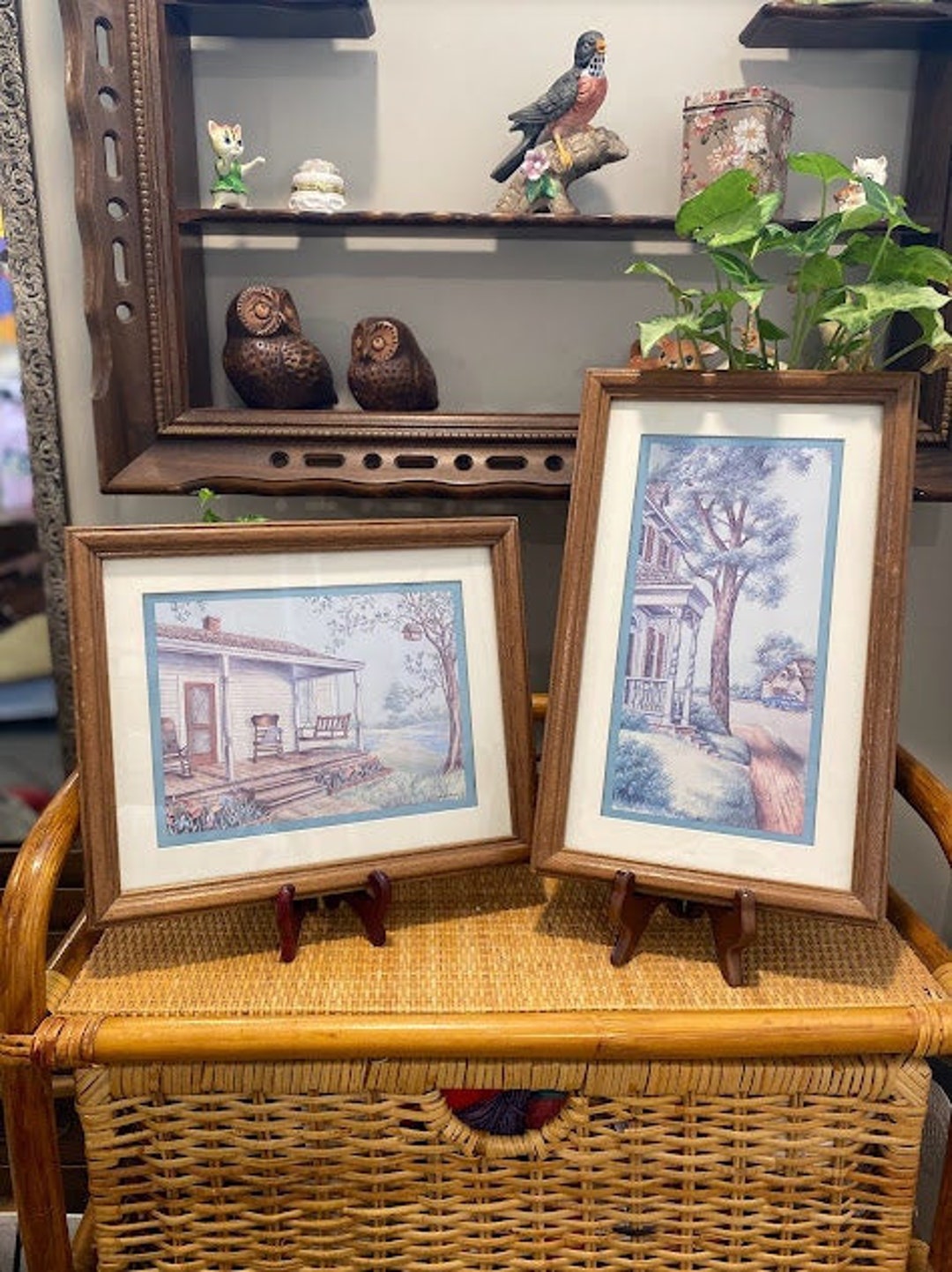 Vintage Home Interior Prints Set of Two Framed Prints Etsy