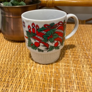 Vintage Japan Christmas Bells Mug