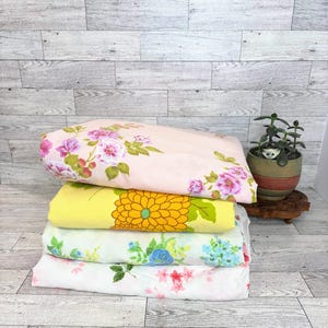 Vintage Floral Pattern Flat Sheets 60's, 70's YOUR CHOICE - Vintage Bed Linens