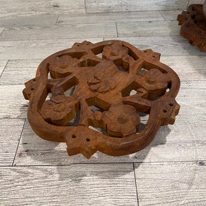 Vintage Holz geschnitzte Untersetzer - Hot Mat