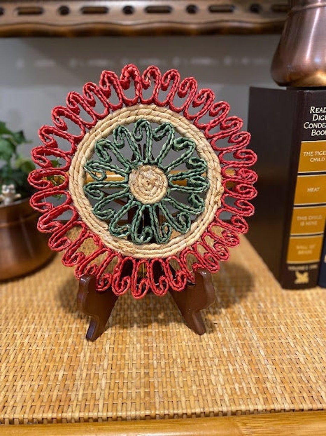 1970's Woven Wicker Trivets Several Styles Boho Trivet Etsy