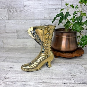 Vintage Brass Victorian Shoe - Home Decor